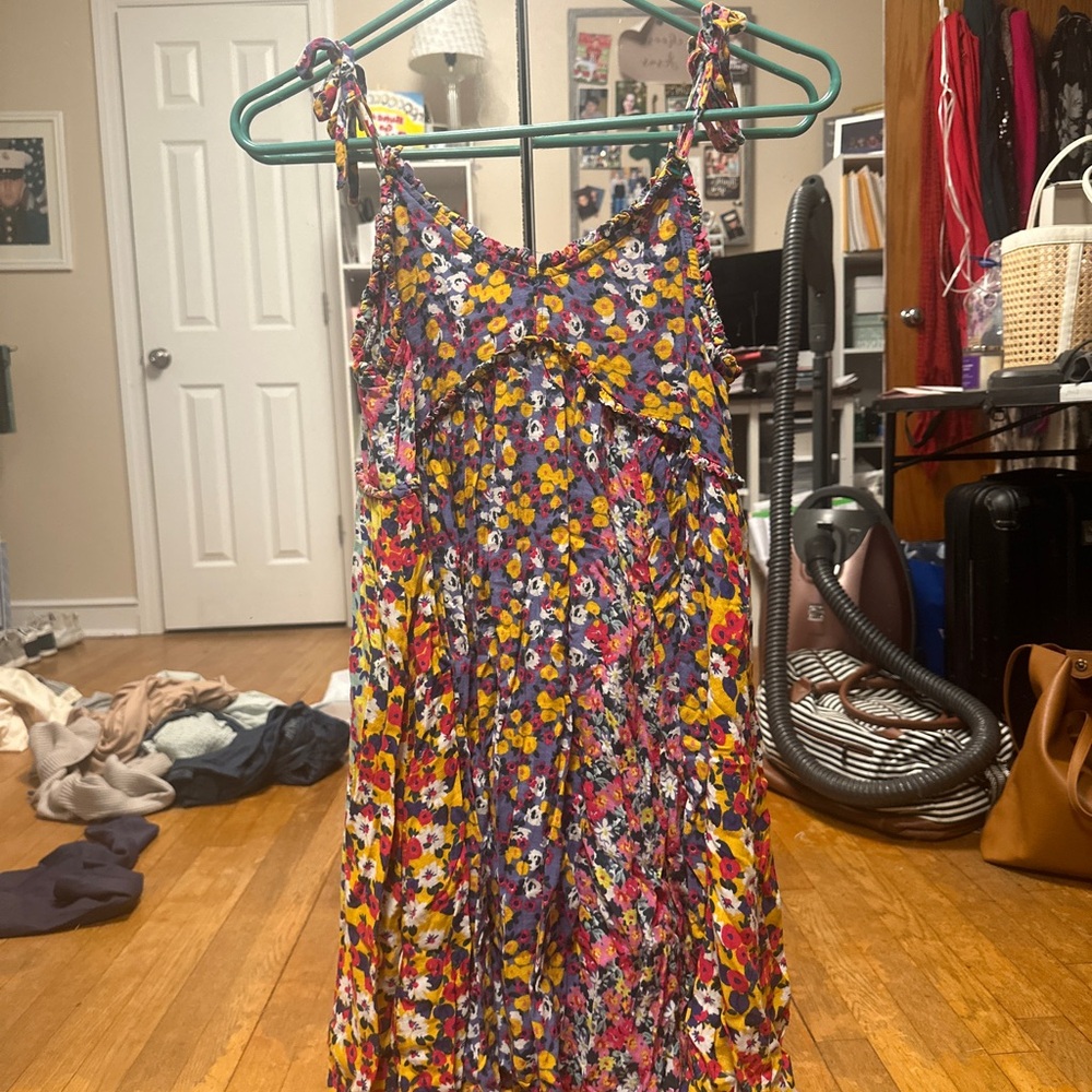 Aqua Multicolor Floral Dress